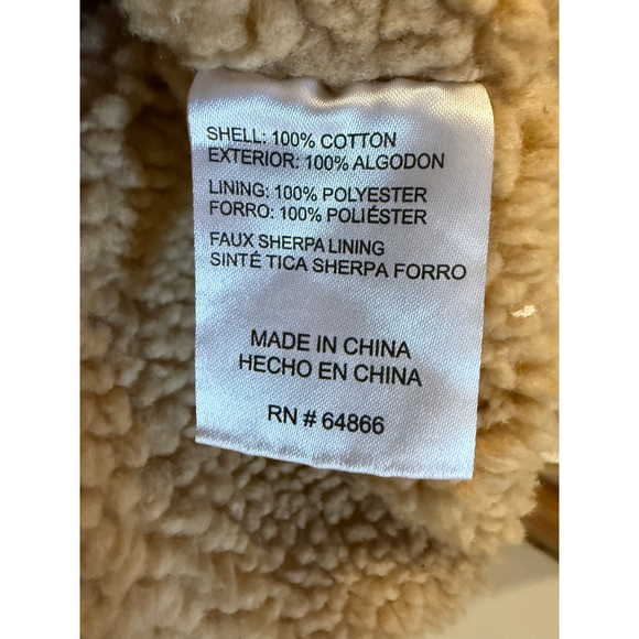 Lee Premium Select Men's Sherpa Lined Vest Olive Green Full Zip Outdoors Sz L - Picture 6 of 7